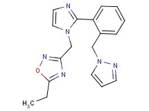 5-ethyl-3-({2-[2-(1H-pyrazol-1-ylmethyl)phenyl]-1H-imidazol-1-yl}methyl)-1,2,4-oxadiazole
