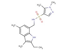 N-[(2-ethyl-3,5-dimethyl-1H-indol-7-yl)methyl]-1,5-dimethyl-1H-pyrazole-4-sulfonamide