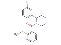 3-{[2-(3-fluorophenyl)-1-piperidinyl]carbonyl}-2-(methylthio)pyridine