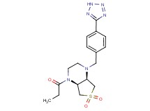 (4aR*,7aS*)-1-propionyl-4-[4-(2H-tetrazol-5-yl)benzyl]octahydrothieno[3,4-b]pyrazine 6,6-dioxide