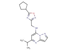 N-[(5-cyclopentyl-1,2,4-oxadiazol-3-yl)methyl]-5-isopropylpyrazolo[1,5-a]pyrimidin-7-amine