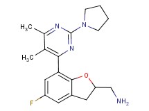 1-[7-(5,6-dimethyl-2-pyrrolidin-1-ylpyrimidin-4-yl)-5-fluoro-2,3-dihydro-1-benzofuran-2-yl]methanamine