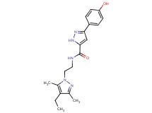 N-[2-(4-ethyl-3,5-dimethyl-1H-pyrazol-1-yl)ethyl]-3-(4-hydroxyphenyl)-1H-pyrazole-5-carboxamide