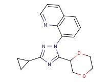 8-[3-cyclopropyl-5-(1,4-dioxan-2-yl)-1H-1,2,4-triazol-1-yl]quinoline