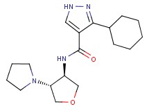 3-cyclohexyl-N-[(3R*,4R*)-4-(1-pyrrolidinyl)tetrahydro-3-furanyl]-1H-pyrazole-4-carboxamide