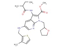 methyl 3-[(2-methylbutanoyl)amino]-5-{[(3-methyl-2-thienyl)methyl]amino}-1-(tetrahydro-2-furanylmethyl)-1H-pyrrolo[2,3-b]pyridine-2-carboxylate