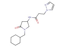 N-[1-(cyclohexylmethyl)-5-oxo-3-pyrrolidinyl]-3-(1H-pyrazol-1-yl)propanamide