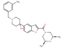 4-(2-{[(2R*,6S*)-2,6-dimethyl-4-morpholinyl]carbonyl}-1-benzofuran-5-yl)-1-(3-methylbenzyl)-4-piperidinol
