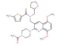 N-{[2-(4-acetyl-1-piperazinyl)-5,8-dimethoxy-3-quinolinyl]methyl}-5-methyl-N-(tetrahydro-2-furanylmethyl)-2-thiophenecarboxamide