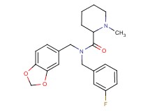 N-(1,3-benzodioxol-5-ylmethyl)-N-(3-fluorobenzyl)-1-methylpiperidine-2-carboxamide