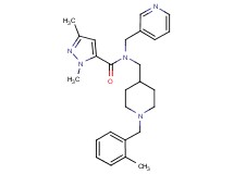 1,3-dimethyl-N-{[1-(2-methylbenzyl)-4-piperidinyl]methyl}-N-(3-pyridinylmethyl)-1H-pyrazole-5-carboxamide