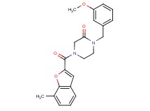 1-(3-methoxybenzyl)-4-[(7-methyl-1-benzofuran-2-yl)carbonyl]-2-piperazinone