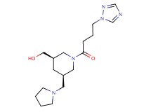 {(3R*,5R*)-5-(pyrrolidin-1-ylmethyl)-1-[4-(1H-1,2,4-triazol-1-yl)butanoyl]piperidin-3-yl}methanol