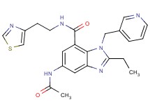 5-(acetylamino)-2-ethyl-1-(3-pyridinylmethyl)-N-[2-(1,3-thiazol-4-yl)ethyl]-1H-benzimidazole-7-carboxamide
