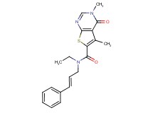 N-ethyl-3,5-dimethyl-4-oxo-N-[(2E)-3-phenylprop-2-en-1-yl]-3,4-dihydrothieno[2,3-d]pyrimidine-6-carboxamide