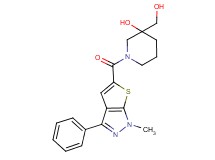 3-(hydroxymethyl)-1-[(1-methyl-3-phenyl-1H-thieno[2,3-c]pyrazol-5-yl)carbonyl]-3-piperidinol