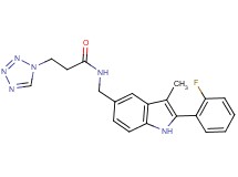 N-{[2-(2-fluorophenyl)-3-methyl-1H-indol-5-yl]methyl}-3-(1H-tetrazol-1-yl)propanamide