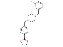 1-(3-fluorobenzyl)-4-{[2-(2-furyl)-5-pyrimidinyl]methyl}-2-piperazinone
