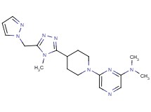 N,N-dimethyl-6-{4-[4-methyl-5-(1H-pyrazol-1-ylmethyl)-4H-1,2,4-triazol-3-yl]piperidin-1-yl}pyrazin-2-amine