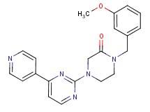 1-(3-methoxybenzyl)-4-[4-(4-pyridinyl)-2-pyrimidinyl]-2-piperazinone