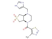 rel-(4aR,7aS)-1-(1H-imidazol-4-ylmethyl)-4-[(4-methyl-1,2,3-thiadiazol-5-yl)carbonyl]octahydrothieno[3,4-b]pyrazine 6,6-dioxide hydrochloride