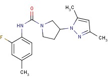 3-(3,5-dimethyl-1H-pyrazol-1-yl)-N-(2-fluoro-4-methylphenyl)pyrrolidine-1-carboxamide