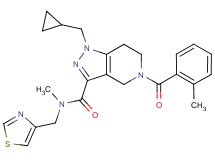 1-(cyclopropylmethyl)-N-methyl-5-(2-methylbenzoyl)-N-(1,3-thiazol-4-ylmethyl)-4,5,6,7-tetrahydro-1H-pyrazolo[4,3-c]pyridine-3-carboxamide