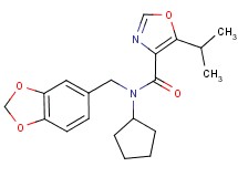 N-(1,3-benzodioxol-5-ylmethyl)-N-cyclopentyl-5-isopropyl-1,3-oxazole-4-carboxamide