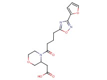 (4-{4-[3-(2-furyl)-1,2,4-oxadiazol-5-yl]butanoyl}morpholin-3-yl)acetic acid