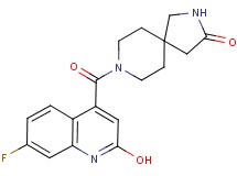 8-[(7-fluoro-2-hydroxy-4-quinolinyl)carbonyl]-2,8-diazaspiro[4.5]decan-3-one