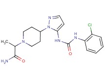 2-{4-[5-({[(2-chlorophenyl)amino]carbonyl}amino)-1H-pyrazol-1-yl]piperidin-1-yl}propanamide
