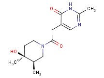 5-{2-[(3R*,4S*)-4-hydroxy-3,4-dimethylpiperidin-1-yl]-2-oxoethyl}-2-methylpyrimidin-4(3H)-one