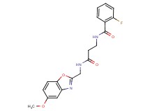 2-fluoro-N-(3-{[(5-methoxy-1,3-benzoxazol-2-yl)methyl]amino}-3-oxopropyl)benzamide