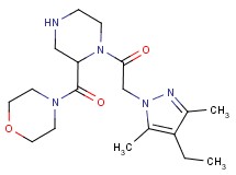 4-({1-[(4-ethyl-3,5-dimethyl-1H-pyrazol-1-yl)acetyl]-2-piperazinyl}carbonyl)morpholine