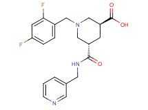 (3S*,5S*)-1-(2,4-difluorobenzyl)-5-{[(3-pyridinylmethyl)amino]carbonyl}-3-piperidinecarboxylic acid