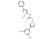 2-[4-(2-amino-6-methylpyrimidin-4-yl)-1H-pyrazol-1-yl]-N-(1-methyl-3-phenyl-1H-pyrazol-5-yl)acetamide
