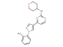 4-[1-(2-methylphenyl)-1H-pyrazol-4-yl]-N-(tetrahydro-2H-pyran-4-yl)pyrimidin-2-amine