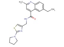6-ethyl-2-methyl-N-{[2-(1-pyrrolidinyl)-1,3-thiazol-4-yl]methyl}-4-quinolinecarboxamide
