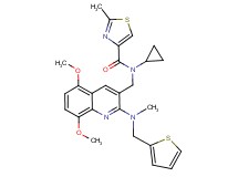 N-cyclopropyl-N-({5,8-dimethoxy-2-[methyl(2-thienylmethyl)amino]-3-quinolinyl}methyl)-2-methyl-1,3-thiazole-4-carboxamide