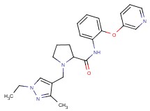1-[(1-ethyl-3-methyl-1H-pyrazol-4-yl)methyl]-N-[2-(3-pyridinyloxy)phenyl]prolinamide