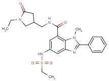 N-[(1-ethyl-5-oxo-3-pyrrolidinyl)methyl]-5-[(ethylsulfonyl)amino]-1-methyl-2-phenyl-1H-benzimidazole-7-carboxamide