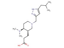 3-{(3R*,4S*)-4-(dimethylamino)-1-[(5-isobutyl-1H-pyrazol-3-yl)methyl]piperidin-3-yl}propanoic acid