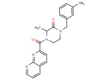 3-methyl-1-(3-methylbenzyl)-4-(1,8-naphthyridin-2-ylcarbonyl)piperazin-2-one