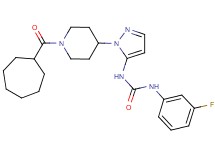 N-{1-[1-(cycloheptylcarbonyl)-4-piperidinyl]-1H-pyrazol-5-yl}-N'-(3-fluorophenyl)urea