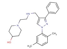 1-[2-({[1-(2,5-dimethylphenyl)-3-phenyl-1H-pyrazol-4-yl]methyl}amino)ethyl]-4-piperidinol