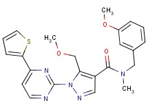 N-(3-methoxybenzyl)-5-(methoxymethyl)-N-methyl-1-[4-(2-thienyl)-2-pyrimidinyl]-1H-pyrazole-4-carboxamide