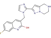 7-fluoro-3-{[2-(4,5,6,7-tetrahydropyrazolo[1,5-a]pyrazin-2-yl)-1H-imidazol-1-yl]methyl}-2-quinolinol dihydrochloride