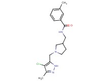 N-({1-[(4-chloro-3-methyl-1H-pyrazol-5-yl)methyl]pyrrolidin-3-yl}methyl)-3-methylbenzamide
