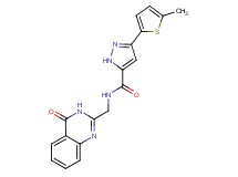 3-(5-methyl-2-thienyl)-N-[(4-oxo-3,4-dihydro-2-quinazolinyl)methyl]-1H-pyrazole-5-carboxamide