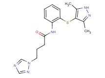 N-{2-[(3,5-dimethyl-1H-pyrazol-4-yl)thio]phenyl}-4-(1H-1,2,4-triazol-1-yl)butanamide